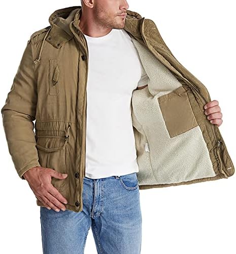 ADSSDQ MENS DOWN јакна, трендовски палти за одмор Менс со долг ракав зима плус големина одговара на ветроупорна јакна zipfront