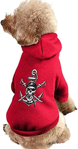 Пиратски череп мечеви за сидро кучиња зимски дуксери за миленичиња меки и топли дуксери за кучиња за мали средни кучиња