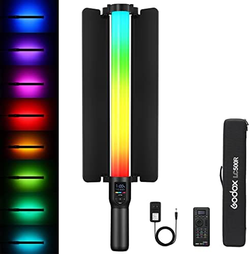 Godox LC500R RGB ПРЕДВОДЕНА Видео Светло Стапче, 2500k-8500K Рачни Пополнете Светлина Фотографија LED Светло Стап СО Далечински Управувач &засилувач;