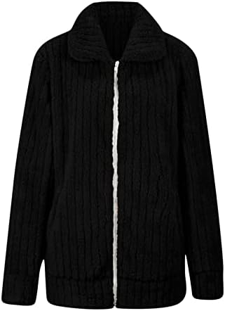 Зимска џемпер јакна кардиган за жени палто обични долги ракави со двострана руно кардиганска поштенска јакна џемпер