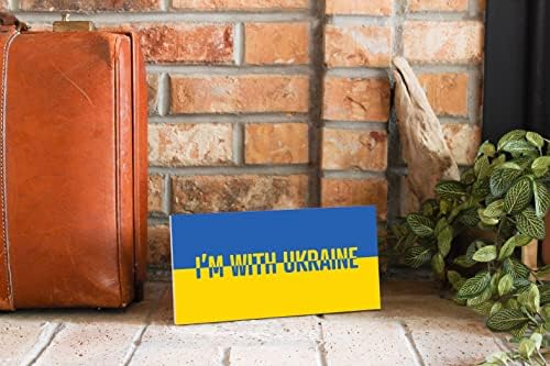 Јас сум со Украина, homeојрид домашен декор Плакета, 5 x10 wallид што виси, дрво знак, уметник дизајниран домашен декор, изрази