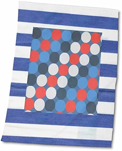 3drose Флорен геометриски - црвено бело сини ленти и кругови - крпи