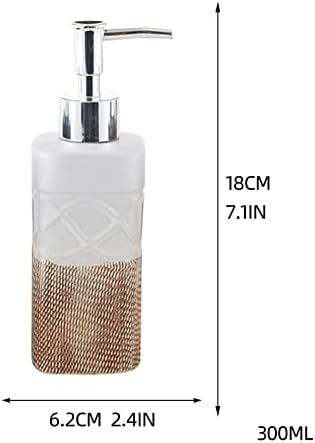Диспензери за лосион FFNUM 300ml/10.55oz SOAP диспензерот керамички бања со течен сапун диспензер светло луксузен диспензер за сапун за кујнски