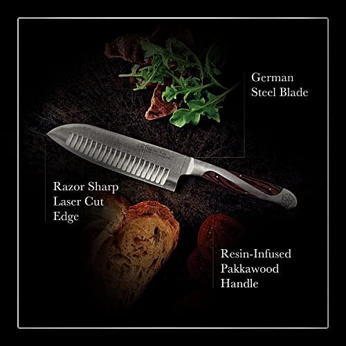 Хамер Стал 4,5 инчи јапонски стил Сантоку нож Висок јаглерод не'рѓосувачки челик кујнски нож | Остриот со остар повеќенаменски