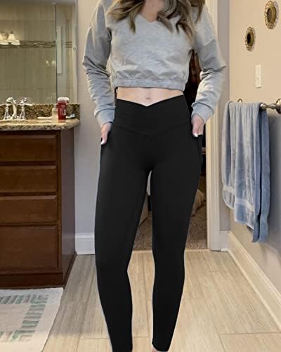 Женски руно наредени хеланки на вкрстено половината термички топло јога панталони Зимски пешачење за трчање хулахопки со џебови