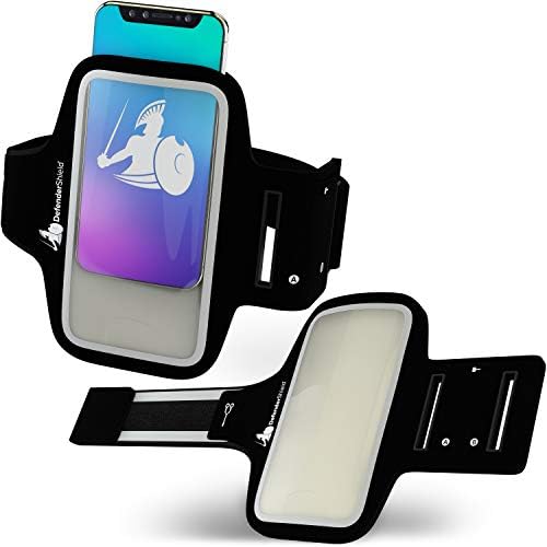 Armband за заштита на зрачење од DefenderShield EMF & 5G - прилагодлив амблем со мобилен телефон за спорт и вежбање - одговара