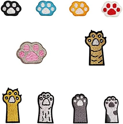 12 компјутери шепа од шепа, симпатична кучиња мачка со мачки извезено железо на лепенка подарок за деца деца