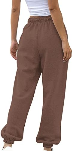 Women'sенски дно џемпери џогери панталони тренингот со високи половини јога панталони со џебови жени ситни панталони случајни хеланки