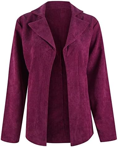 RMXEI женски зимски палто женски обичен моден моден моден костум со цврста боја јакна од кардиган кардиган јакна