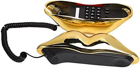 Телефонски усни, електронски телефонски облик на златна усна со телефонска линија, јасен квалитет на звук, за домашна канцеларија за украси