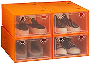Кутии за чевли со Zhinging, мултифункционална кутија за складирање со јасни капаци, пластична стабилна организирана контејнер,