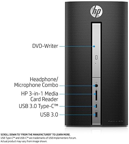 Hp Павилјон Десктоп Компјутер, Intel Core i5-7400, 16GB RAM МЕМОРИЈА, 1tb Хард Диск, 256GB SSD, Windows 10