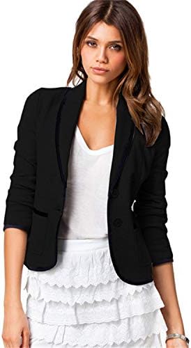 Andongnywell модни женски врвови палто блејзер костум дами со долга ракав тенок јакна за надворешни работи деловни палта