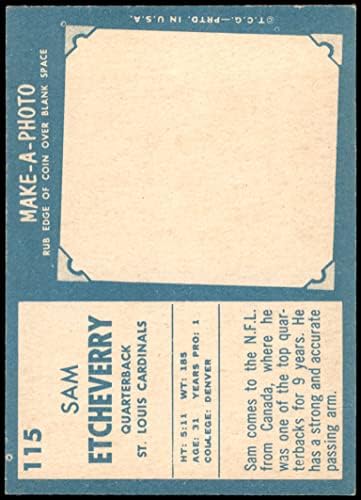 1961 Топпс 115 Сем Етхервери Св. Луис кардиналс-ФБ екс/МТ кардиналс-ФБ Денвер