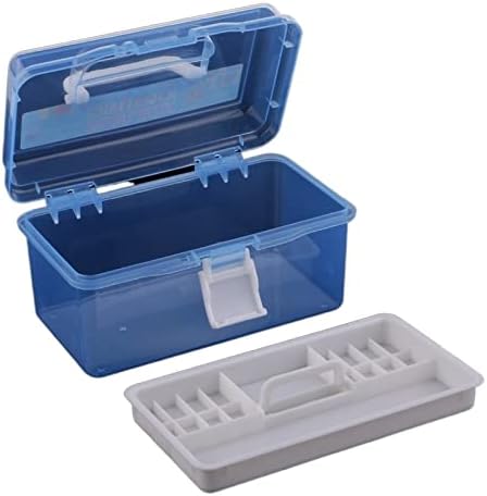 Amabeasnh bin 2 слој за шиење на конец за шиење алатка за складирање на лекови за складирање кутија за организатор кутија сина