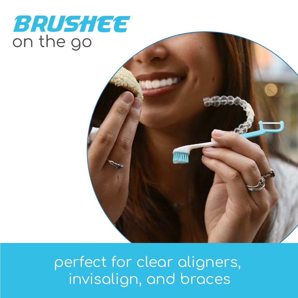 Бруси - Еволуцијата на орална нега | 3-во-1 алатка | Индивидуално завиткано | За еднократна употреба | Подготвени четки за заби за патувања | Мала четка за заби за возра?