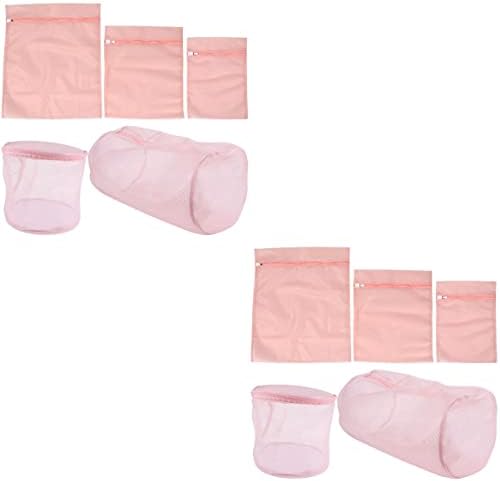 SOLUSTRE 10 парчиња Машина За Перење Торби Розова Чорап Торби Бар Организирајте За Премиум Деликатна Блуза За Повеќекратна Употреба