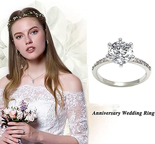 2023 Нов прстен дијамант ангажман женски принцеза циркон персонализирана прстенест прстен со големина 13