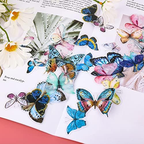 80 парчиња налепници на пеперутки чисти налепници на пеперутки за деца, симпатични налепници за миленичиња пеперутки занаетчиски