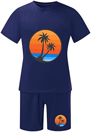 Bmisegm летни маици за мажи мажи летни облеки на плажа со кратки ракави со кратки кошули со кратки костуми панталони мажи Божиќ