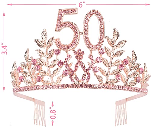 50 &засилувач; Прекрасен Роденден Круна И Појас Комплет - 50-Ти Роденден Подароци За Жени 50-ти роденден принцеза