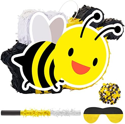 Пчели Со Тематска Пината 15,8 х 10,4 Инчни Пчели Пината За Роденденска Забава Родот Открива Пчела Пината Жолта Забава Залихи Со Стапчиња Со