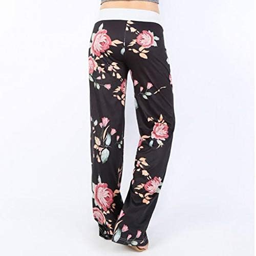 MGBD женски удобни панталони панталони цветни печатени влезови палацо широки нозе јога панталони пријатни удобни пижами дното на дневни панталони