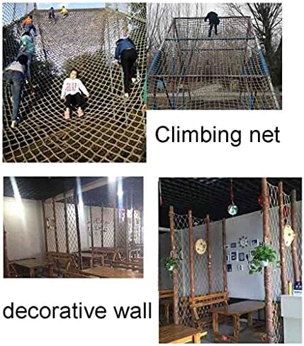 Коноп јаже карго нето, wallидна декоративна мрежа, деца скалила балконски огради огради за игралиште, безбедносна мрежа, мрежна мрежа