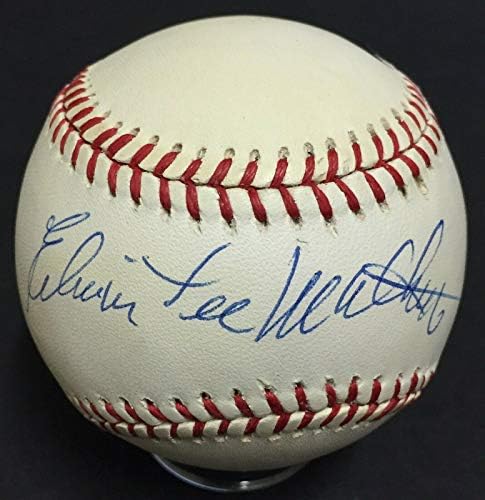 Едвин Ли Еди Метјус потпиша Полно Име Официјален Нл Бејзбол Автограм Пса Коа-Автограм Бејзбол