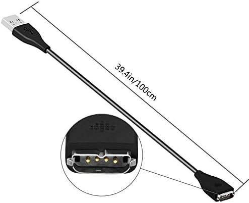 KingACC Компатибилен со Fitbit Surge Charger, 3,3foot/1METER замена USB адаптер за полнач за кабел за полнење на кабел за кабел за Fitbit, паметна