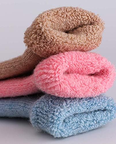 Дебели чорапи за бебиња дебели волна - супер топла мека зимска цврста боја на обични екипаж чорапи за момчиња за девојчиња