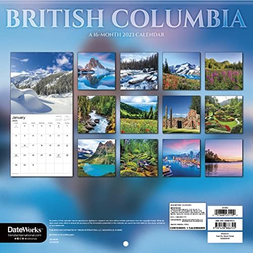 Календар на Британска Колумбија 2023 година - Делукс 2023 година Календарски пакет на календари со над 100 налепници за календари