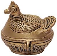 Bharat Haat Месинг Декоративна Мала Кутија Канкавати Птица Дизајн Форма За Pooja Tali Сет Предмети За Дома Уникатен Подарок За Враќање BH07164