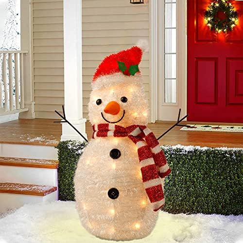 Twill Star 22 инчи осветлена Божиќна декорации за снежници, пред осветлување на осветлување со 25 брои чисти светла за блескаво светло,