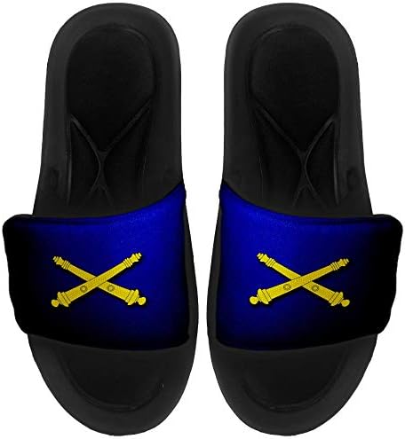ExpressItbest Pushioned Slide -On сандали/слајдови за мажи, жени и млади - Оклоп на американската армија, гранка Плакета