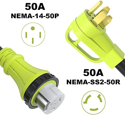 Пакет Aoweitour NEMA 14-50P до SS2-50R RV Power Extension Coder 25FT и 50 AMP до 15 AMP RV адаптер кабел