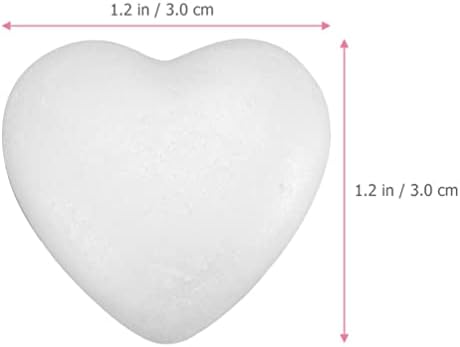 Beavorty занаетчиска пена срце 100 парчиња празно недовршени стиропорчиња срце 3см бела стиропорска топка за моделирање на база за цвеќе