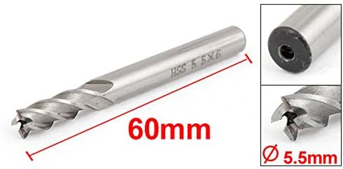 Uxcell® Helical Groove 4 Flute Shige Speel Cutter End Mill 5,5 mm x 6mm