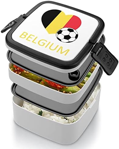 Љубов Белгија Фудбал Смешно сите Во Една Бенто Кутија Ручек Контејнер Со Лажица За Патување Работа Пикник