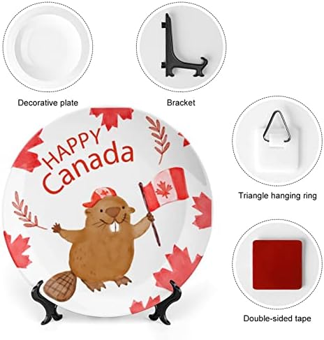 Канадско знаме брада коска Кина Декоративна чинија Керамички плочи занает со приказ за украси за внатрешни работи