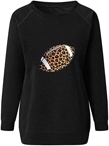 Деласи црни дневни палта за тинејџерка есен зимска манжетна со долги ракави екипаж вратот леопард печати лабава фит палто за џемпери жени