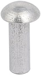uxcell 100pcs m3 x 8mm алуминиум половина тркалезна глава цврсто забивање сребрен тон на сребрен тон