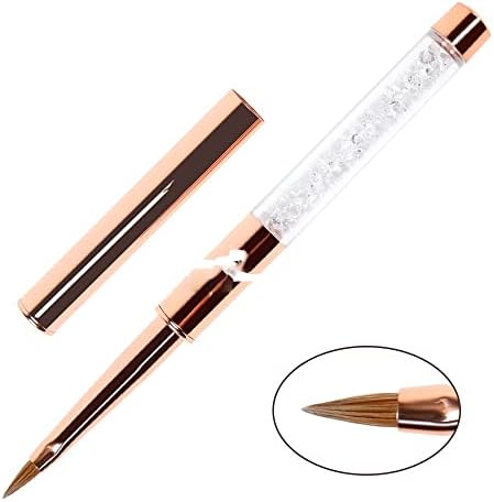 Liruxun 9pcs/Поставете розово злато нокти за четка за четка за четкички постави пенкало за измет за уметност, рамен кристално