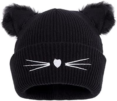 Luckybunny жени девојки симпатична мачка уши beanie hat зимска капчиња плетена капа