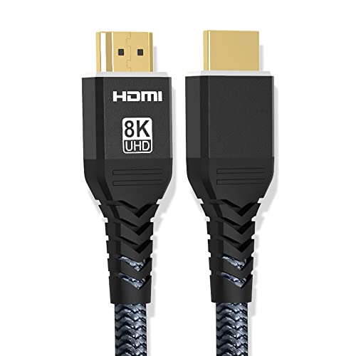 8K HDMI 2.1 Кабел 3.3 Стапки/1m, 8K@60hz, 4K@120hz, Издржливи Чисти Бакарни Жици, 48gbps Ултра Голема Брзина, Поддршка HDR, eARC,