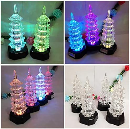 Huntchao 4pcs шик 7 бои Променлива форма на кула LED ноќна светло ламба соба соба за забава Декор Декории Деца подароци