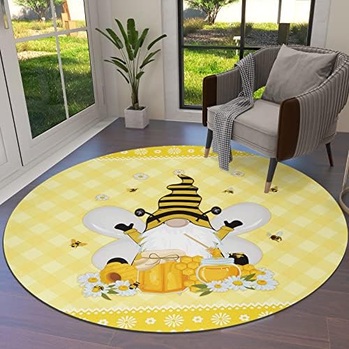 Голем килим за дневна соба за дневна соба, 6-ти килими што не се лизгаат за детска соба, пчели брада цвет