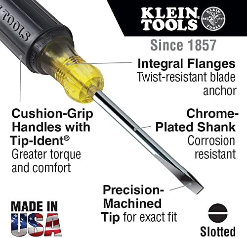 Klein Tools 602-8 3/8-инчен шрафцигер со клучници со 8-инчни тешки кружни страни