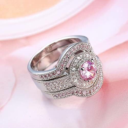Свадба бенд за жени симулиран дијамантски венчален прстен за жени луксузен исечен скратен ангажман прстен за накит подароци ветувачки