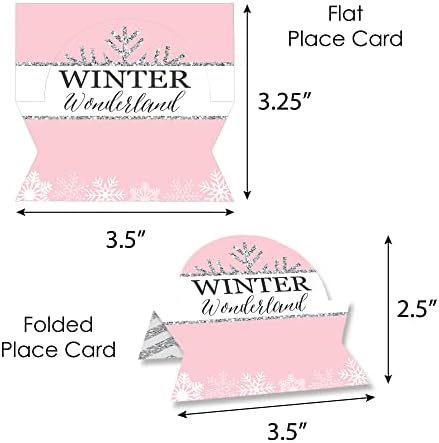Голема точка на среќа розова зимска земја на чудата - Роденденска забава за одмор на снегулка и картичка за шатори за туширање за бефет -